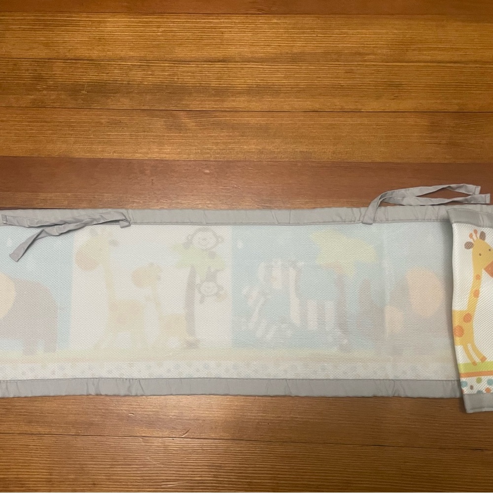 Breathable Baby Safari Friends Mesh Crib Liner Bumper Pad - 1 Panel 76” - Picture 8 of 9